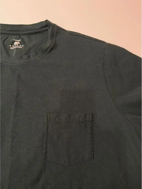 FIOBOC Pocket T Shirt Mens 3XL Dark Green Crew Neck Everyday Basic Tee Cotton - Picture 4 of 6